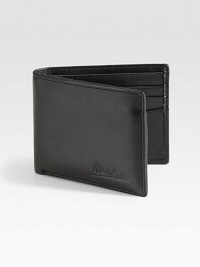 Full grain leather walllet with a removable ID case, accented by an embossed paisley and printed lining, for a signature finish.One billfold compartmentSix card slotsLeather4W x 3HImported