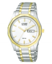 Crafted with timeless polish, this two-tone men's watch from Citizen sets the tone for everyday luxury. Crafted with timeless polish, this two-tone men's watch from Citizen sets the tone for everyday luxury.