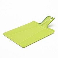 This award-winning cutting board is innovative and a cinch to use. Chop on the board's durable, flat surface and then squeeze its handle to fold up its sides and form a convenient chute for safe and easy transfer to pots or bowls.
