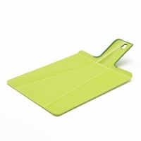 This award-winning cutting board is innovative and a cinch to use. Chop on the board's durable, flat surface and then squeeze its handle to fold up its sides and form a convenient chute for safe and easy transfer to pots or bowls.
