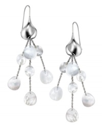 Lovely and luminous. Iridescent mother-of-pearl accents add an ethereal sensibility to these delicate drop earrings from Breil. Crafted in silver tone stainless steel. Approximate drop: 2-8/10 inches. Lovely and luminous. Iridescent mother-of-pearl accents add an ethereal sensibility to these delicate drop earrings from Breil. Crafted in silver tone stainless steel. Approximate drop: 2-8/10 inches.
