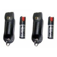 Police Magnum Faux Leather Holster Pepper Spray with UV Dye and Twist Top (Pack of 2), Black, 0.5-Ounce