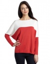 Vince Camuto Women's Colorblock Dolman Sleeve Boat Neck Sweater