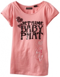 Baby Phat - Kids Girls 7-16 Sequins Print Tee, Strawberry, Small