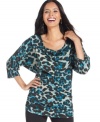 Amp up your workday wardrobe with a dose of animal print--you'll be all set with Style&co.'s dolman-sleeve sweater!