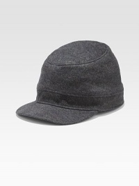 A structured cap with heritage inspiration, handsomely crafted in wool with generous cashmere softness. Satin lining 70% wool/30% cashmere Spot clean Made in USA A structured cap with heritage inspiration, handsomely crafted in wool with generous cashmere softness. Satin lining 70% wool/30% cashmere Spot clean Made in USA