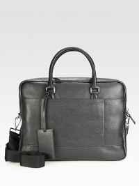 Meticulously crafted of Italian leather with sturdy top zipper, detachable shoulder strap and top handles.Adjustable detachable nylon shoulder strapDouble top handlesTop zipperTwo narrow outside pocketsTwo inside zip pocketsInside cell phone & pen pocketsLuggage tagLeather14.5W X 11H X 3DMade in Italy Meticulously crafted of Italian leather with sturdy top zipper, detachable shoulder strap and top handles.Adjustable detachable nylon shoulder strapDouble top handlesTop zipperTwo narrow outside pocketsTwo inside zip pocketsInside cell phone & pen pocketsLuggage tagLeather14.5W X 11H X 3DMade in Italy