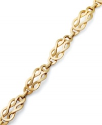 Perfect square knots. YellOra™'s chic bracelet features interlocking links made from a combination of pure gold, sterling silver and palladium. Approximate length: 7-1/4 inches.