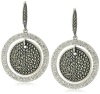 Judith Jack Sterling Silver, Marcasite and Crystal Disc Drop Earrings