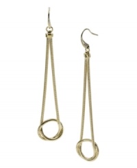 Coiled charm. These snake chain earrings from Michael Kors make for stunning style. Crafted in gold tone mixed metal. Approximate drop: 2-3/4 inches.