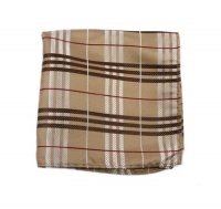 100% Silk Woven Tan Plaid Pocket Square 100% Silk Woven Tan Plaid Pocket Square