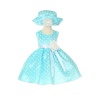 Cinderella Couture Lacy -1097b polka dot taffeta dress ,Aqua/White Size L