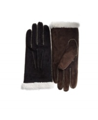 Heavy duty construction and delicate details. Contrast stitching feminizes these thickly-lined suede gloves by Isotoner. Heavy duty construction and delicate details. Contrast stitching feminizes these thickly-lined suede gloves by Isotoner.