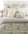 A chain stitch of floral embroidery in elegant diamond latticework adds sleek softness to this pure cotton sham from Lauren Ralph Lauren. Reverses to solid gray sateen for an impressive transformation in style. (Clearance)