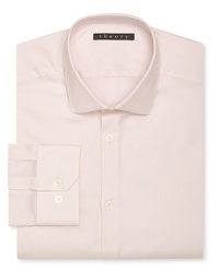 Soft and with a bit of stretch, this solid Theory dress shirt adds form and function to your refined wardrobe.