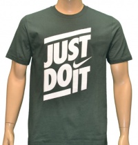 Nike Men's Just Do It Standard Fit T-Shirt Green Nike Men's Just Do It Standard Fit T-Shirt Green