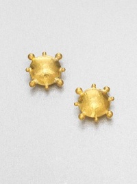 From the Solar Collection. A radiant 24k gold piece with an elegant granulated surface. 24k goldSize, about 6Post backImported From the Solar Collection. A radiant 24k gold piece with an elegant granulated surface. 24k goldSize, about 6Post backImported