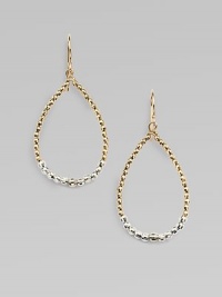 Pretty teardrops are elegantly formed from a combination of sterling silver and 14k gold faceted beads in a simple yet striking design.14k yellow gold and sterling silverLength, about 1¼Ear wireMade in USA