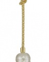 Majorica Vermeil 2/14mm Champagne and White Baroque Pearls on Love Knot Lariat Pendant Necklace