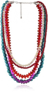 Leslie Danzis Garden Party Glass and Wood Beaded Necklace Leslie Danzis Garden Party Glass and Wood Beaded Necklace