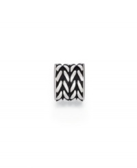 Diagonal lines make a chevron pattern on the sterling silver bead, to add graphic interest to your chain or bracelet. Donatella is a playful collection of charm bracelets and necklaces that can be personalized to suit your style! Available exclusively at Macy's. Diagonal lines make a chevron pattern on the sterling silver bead, to add graphic interest to your chain or bracelet. Donatella is a playful collection of charm bracelets and necklaces that can be personalized to suit your style! Available exclusively at Macy's.