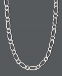 Liven your look in this simple, shining style. Giani Bernini necklace features a Figaro link crafted in sterling silver. Approximate length: 22 inches. Liven your look in this simple, shining style. Giani Bernini necklace features a Figaro link crafted in sterling silver. Approximate length: 22 inches.