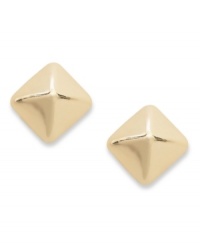 Elevated elegance. Studio Silver's pyramid stud earrings, set in 18k gold over sterling silver, bring a bit of panache to any occasion. Approximate diameter: 1/4 inch.