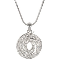 Swarovski Necklace, Double Circle Crystal Pendant