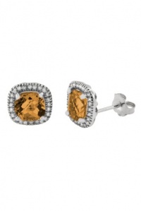 Effy Jewlery 14K Gold Citrine and Diamond Earrings, 2.64 TCW