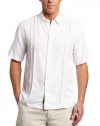 Cubavera Men's Short Sleeve Front Tuck Stitch Shirt