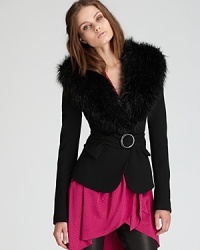 A plush collar lends a luxe finish to this versatile Rachel Zoe wool jacket. Layer over a bright party dress, or pair with pants for workday chic. A plush collar lends a luxe finish to this versatile Rachel Zoe wool jacket. Layer over a bright party dress, or pair with pants for workday chic.