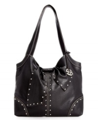 A classic silhouette gets an edgy upgrade with this rocker chic-inspired tote from Red by Marc Ecko. Standout stud accents are tempered with a flirty bow and signature detailing at the front, while the generous interior easily stows all your day-to-night essentials. A classic silhouette gets an edgy upgrade with this rocker chic-inspired tote from Red by Marc Ecko. Standout stud accents are tempered with a flirty bow and signature detailing at the front, while the generous interior easily stows all your day-to-night essentials.