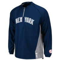 MLB New York Yankees Long Sleeve Lightweight 1/4 Zip Gamer Road Jacket Men's MLB New York Yankees Long Sleeve Lightweight 1/4 Zip Gamer Road Jacket Men's