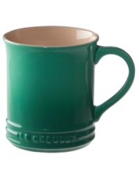 Crafted for durability and ease of use but with a brilliant enamel finish to redefine a table, the Le Creuset mug lends smart, enduring style to everyday dining. The broiler-safe design makes it as perfect for soup and chili as it is for coffee and tea. Crafted for durability and ease of use but with a brilliant enamel finish to redefine a table, the Le Creuset mug lends smart, enduring style to everyday dining. The broiler-safe design makes it as perfect for soup and chili as it is for coffee and tea.