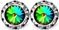 12MM Iridescent Rainbow Jewel Tone 'Vitrail' Medium Violet, Blue & Green Rondelle Swarovski Crystal Elements Round Stud Earrings, Hypoallergenic Posts 12MM Iridescent Rainbow Jewel Tone 'Vitrail' Medium Violet, Blue & Green Rondelle Swarovski Crystal Elements Round Stud Earrings, Hypoallergenic Posts