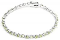 Sterling Silver Peridot Bracelet, 7.25 Sterling Silver Peridot Bracelet, 7.25