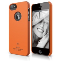 elago S5 Slim Fit Case for iPhone 5 + Logo Protection Film included - eco friendly Retail Packaging - Soft Feeling Orange