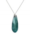 Create a splash with a single drop. This modern and feminine necklace presents a faceted Indicolite Satin crystal in an exclusive cut. Pendant hangs elegantly from a silver tone mixed metal chain. Approximate length: 19-3/4 inches. Approximate drop: 1 inch.