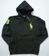 New Ralph Lauren Neon Big Pony Fleece Hoodie - Black - XXL