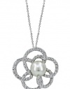 Effy Jewlery White Gold Fresh Water Pearl & Diamond Pendant, .54 TCW