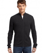 THE LOOKRibbed designStand collarFront zip closureLong sleevesTHE MATERIALCashmereCARE & ORIGINDry cleanImportedThis item was originally available for purchase at Saks Fifth Avenue OFF 5TH stores. 