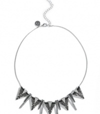 G by GUESS Silver-Tone Etched Triangle Necklace, SILVER G by GUESS Silver-Tone Etched Triangle Necklace, SILVER