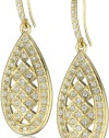 Carolee Gold Metalist Gold-Tone Teardrop Crystal Earrings