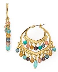 Introduce eclectic glamour to your jewel box with these beaded hoop earrings from Lauren Ralph Lauren, decked in striking multi colored stones. Introduce eclectic glamour to your jewel box with these beaded hoop earrings from Lauren Ralph Lauren, decked in striking multi colored stones.