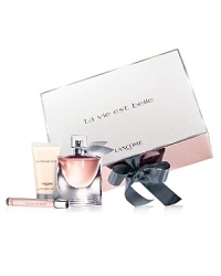 For the holidays, discover Lancôme's newest fragrance collection. La Vie Est Belle entwines the elegance of iris with the strength of patchouli and the sweetness of a gourmand blend for an incredible scent with depth and complexity. The fragrance that makes life more beautiful. Gift set includes: La vie est belle Fragrance Spray 1 fl. oz., La vie est belle Body Lotion 1.7 fl. oz. and La vie est belle Luxury Purse Spray 0.34 fl. oz. For the holidays, discover Lancôme's newest fragrance collection. La Vie Est Belle entwines the elegance of iris with the strength of patchouli and the sweetness of a gourmand blend for an incredible scent with depth and complexity. The fragrance that makes life more beautiful. Gift set includes: La vie est belle Fragrance Spray 1 fl. oz., La vie est belle Body Lotion 1.7 fl. oz. and La vie est belle Luxury Purse Spray 0.34 fl. oz.