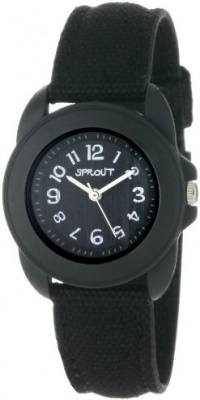 Sprout Women's ST1017BKBKBK Eco-Friendly Corn Resin and Black Organic Cotton Strap Watch Sprout Women's ST1017BKBKBK Eco-Friendly Corn Resin and Black Organic Cotton Strap Watch