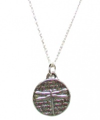 Kevin N Anna Studio Sterling Silver SMALL Pendant Necklace with Etched DRAGONFLY Celebrates GRACE Kevin N Anna Studio Sterling Silver SMALL Pendant Necklace with Etched DRAGONFLY Celebrates GRACE