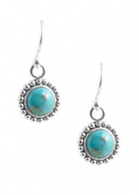 Barse Sterling Silver Turquoise Round Earrings