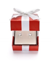 Look--and feel--like a million dollars. These classic stud earrings feature round-cut white sapphires (2 ct. t.w.) set in 14k white gold. Wrapped & ready to give in a red gift box; while supplies last. Look--and feel--like a million dollars. These classic stud earrings feature round-cut white sapphires (2 ct. t.w.) set in 14k white gold. Wrapped & ready to give in a red gift box; while supplies last.