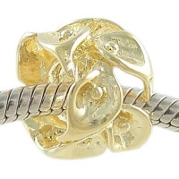 Cala Lily 18K Gold on 925 Sterling Silver Bead fits European Charm Bracelet Cala Lily 18K Gold on 925 Sterling Silver Bead fits European Charm Bracelet